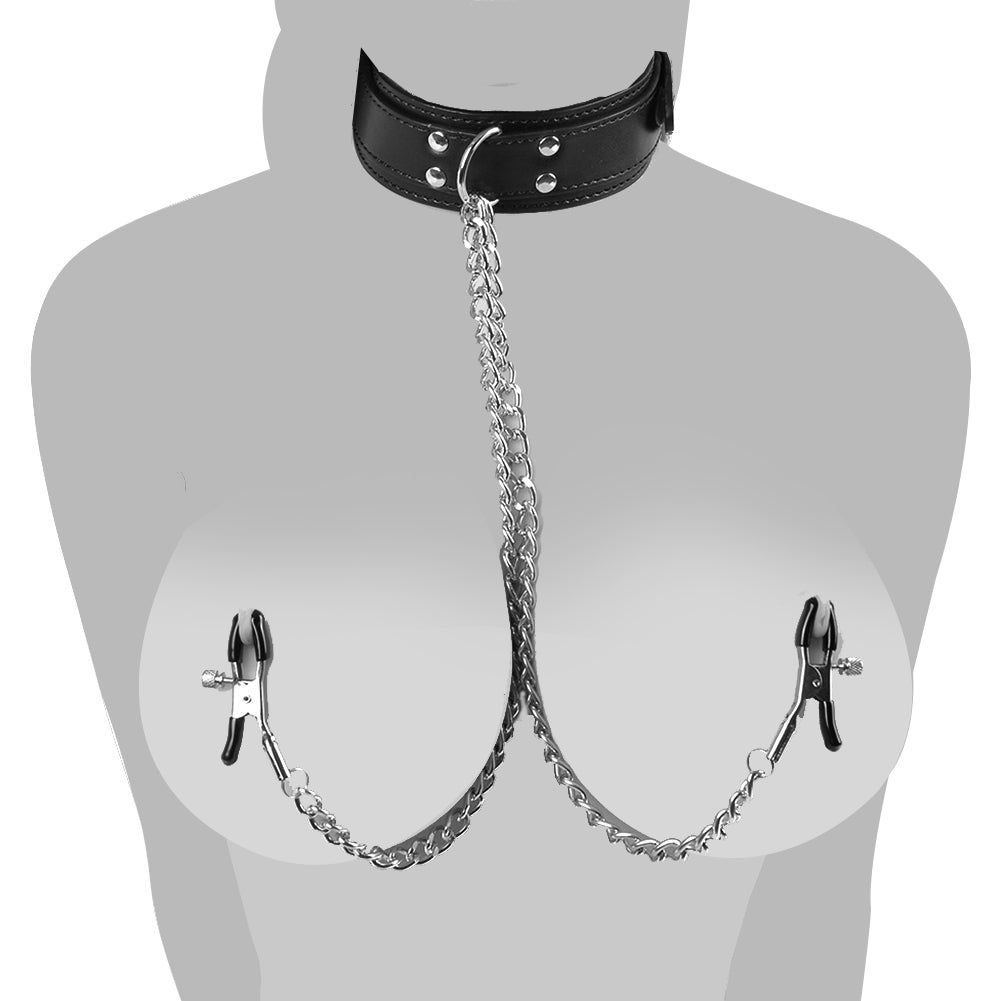  SM Nipple Clamps Neck Collar UTIMI BDSM Toy with Metal Chain  Bedroom Restraints for Sex : Health & Household