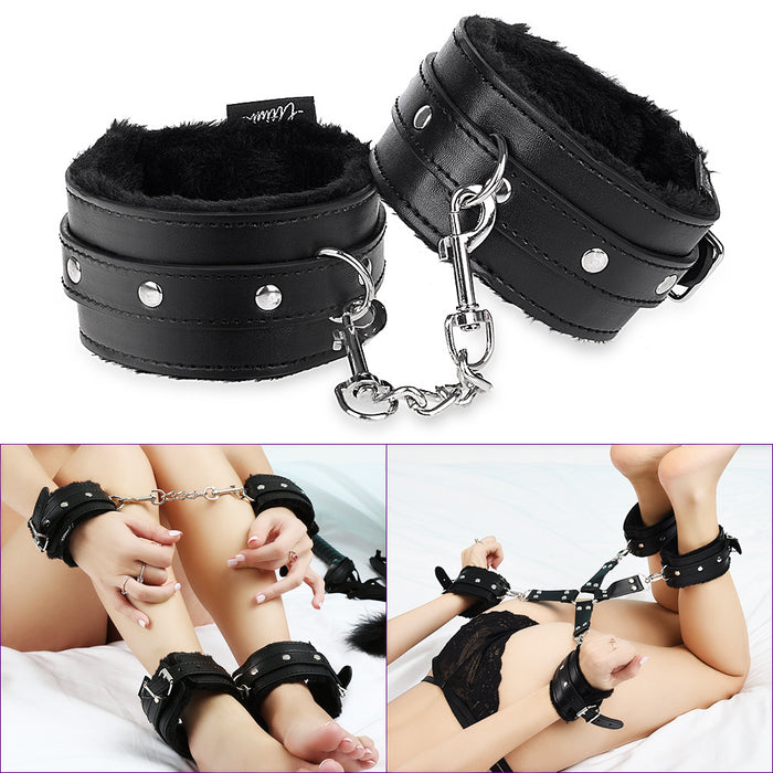 Sex Bondage BDSM Kit Restraints Set Sex Toys With Hand Cuffs Ankle Cuff  Bondage Collection & Blindfold & Tickler Included