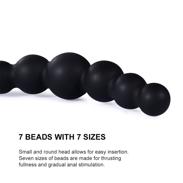 Silicone 7 Round Beads Anal Stopper Butt Plug