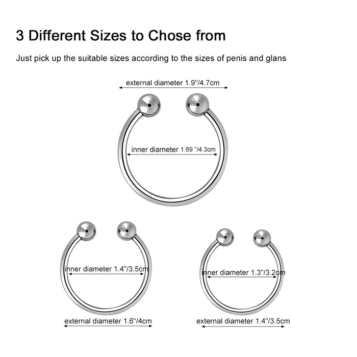 3 Pcs Stainless Steel Penis Rings